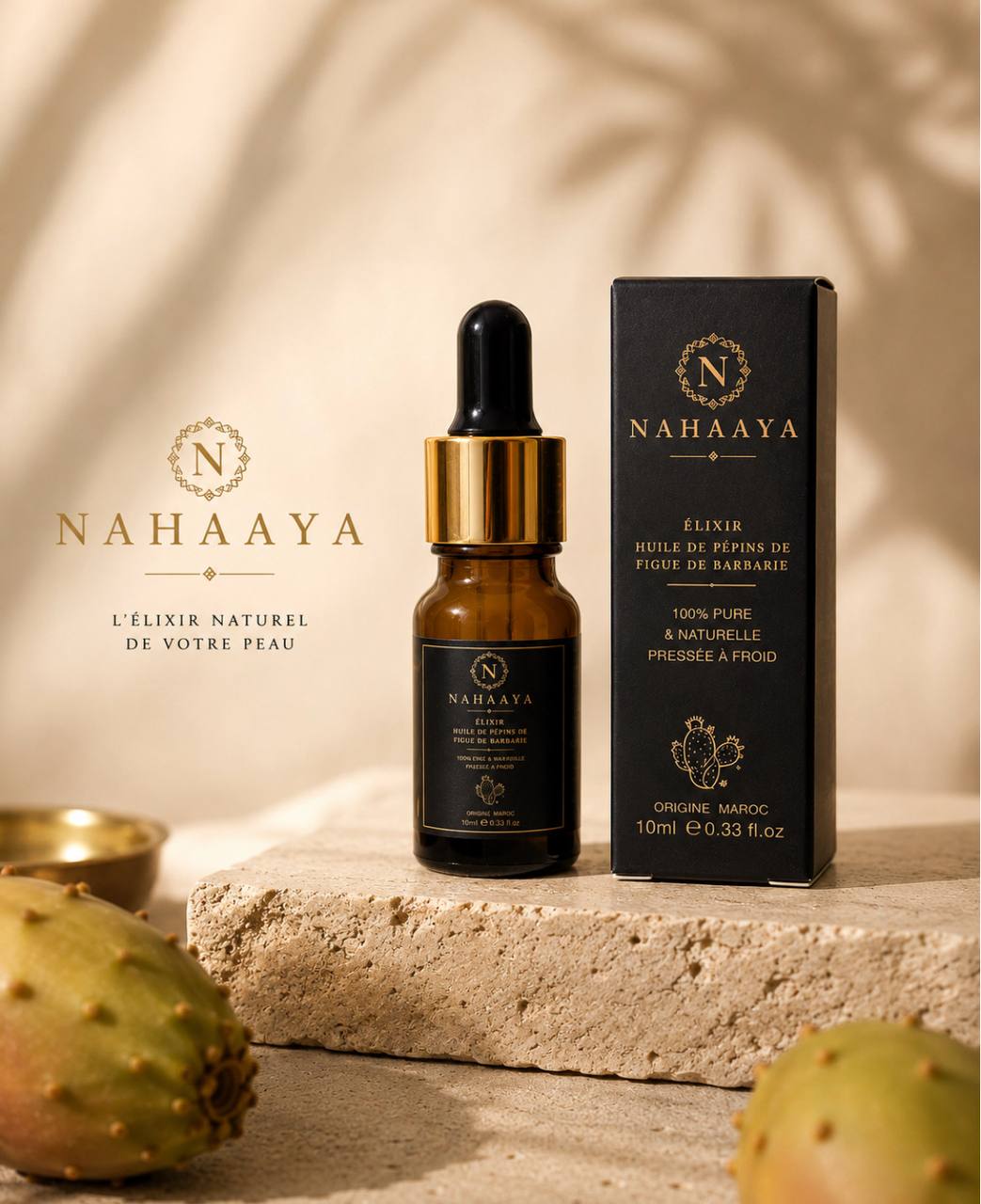 NAHAAYA Huile de Figue de Barbarie — packaging marbre